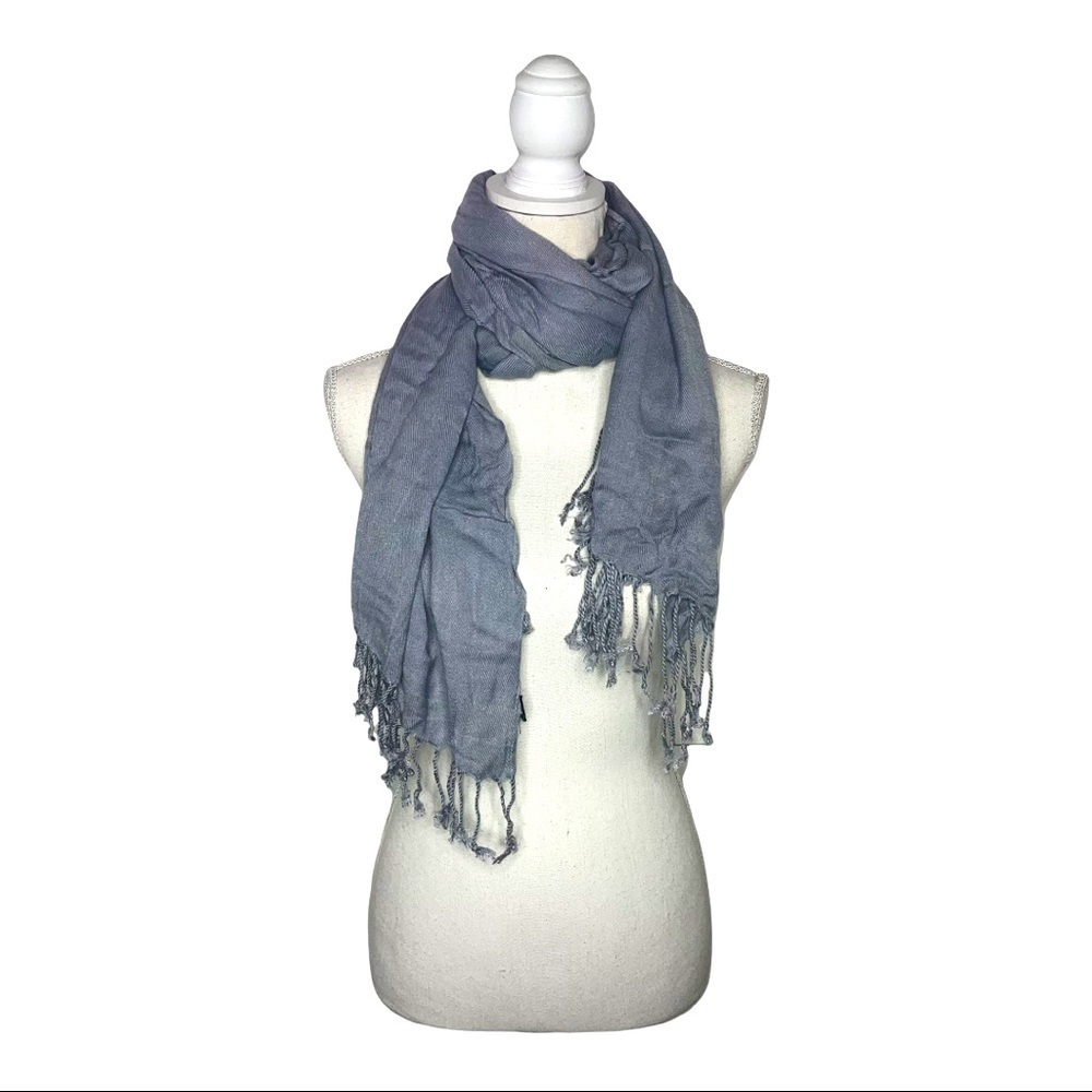 APT 9 Gray Scarf/Wrap with Fringes